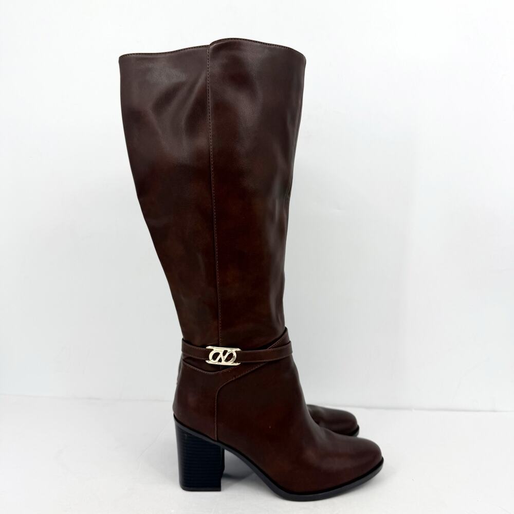 Naturalizer Womens Jane Knee High Boots Size 9.5 M EU 40.5 Wide Calf Brown EUC